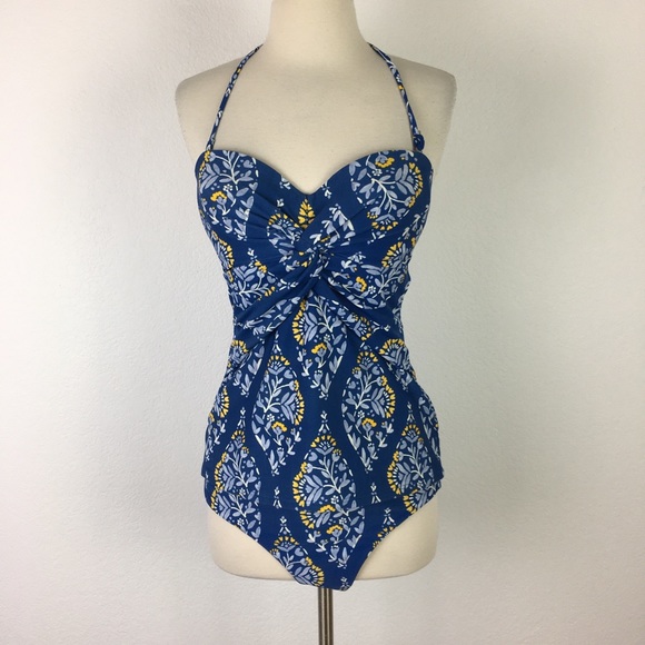 LOFT Other - Loft Beach Blue Floral Swimsuit Medium
